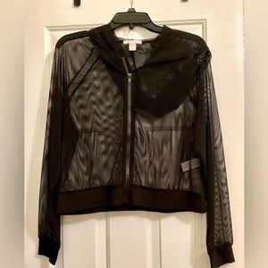 Plus Size Active Sheer Mesh Hoodie (Forever 21)